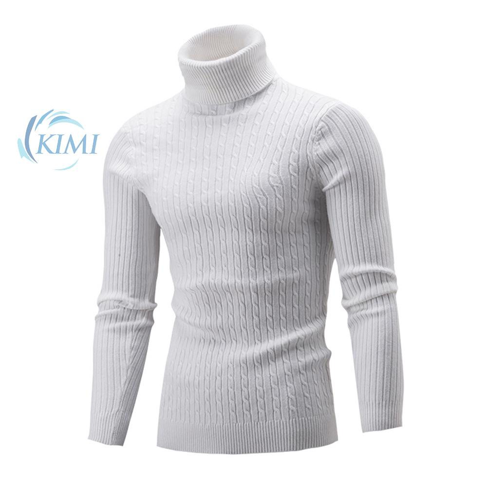 Solid color twist bottoming shirt turtleneck mens knit sweater sweater