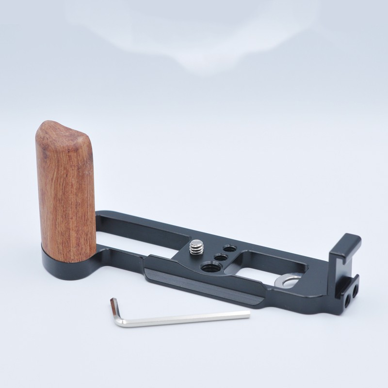 Quick Release Shaped Plate Holder Wooden Handle Protective High Side Panel Hand Grip Camera Bracket for Fuji X-A7 XA7