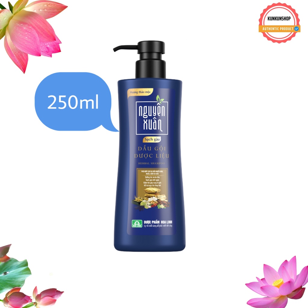 Dầu gội dược liệu Nguyên Xuân chai vòi 250ml chính Hãng Dược phẩm Hoa Linh