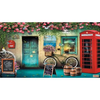 Tranh 3D dán trang trí quán cafe,trà sữa keo sẵn