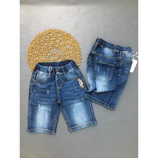 Quần jean lửng bé trai BBVT, chất jean co dãn mạnh, size 40-55kg.