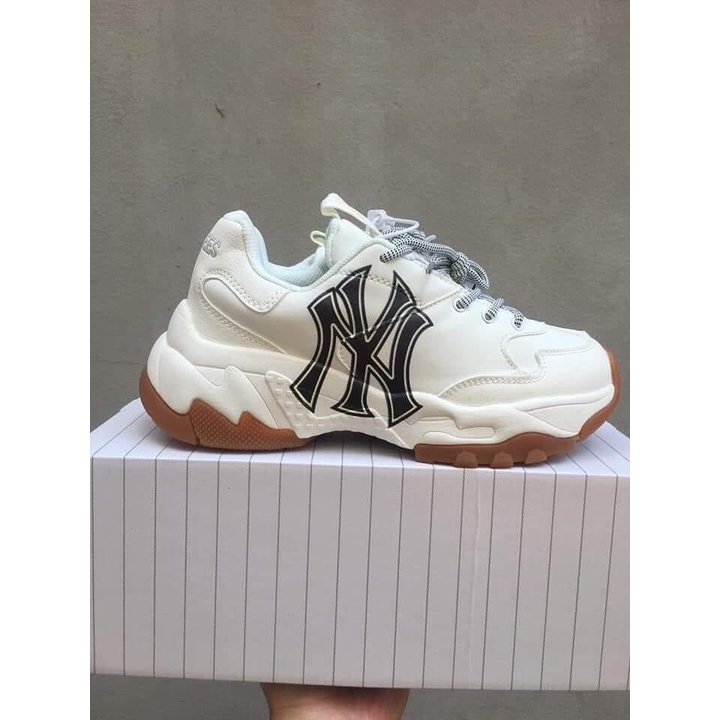 shopgiaykiencuongGiày_mlb NY, giày thể thao NY đế nâu nam nữ tăng chiều cao, full size, hộp