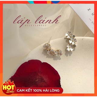 [HOT] BÔNG TAI KHUYÊN TAI HÌNH VÒNG HOA ĐÍNH HẠT ĐÁ XÀ CỪ NHÂN TẠO LẤP LÁNH NỔI BẬT THỜI TRANG 221BT005