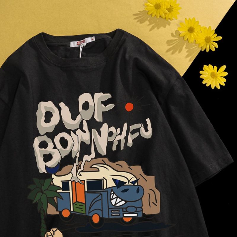 Áo Phông Form Rộng DLOF BOINN Áo Thun Tay Lỡ Nam Nữ Form Rộng Unisex Cotton 100% In Chữ