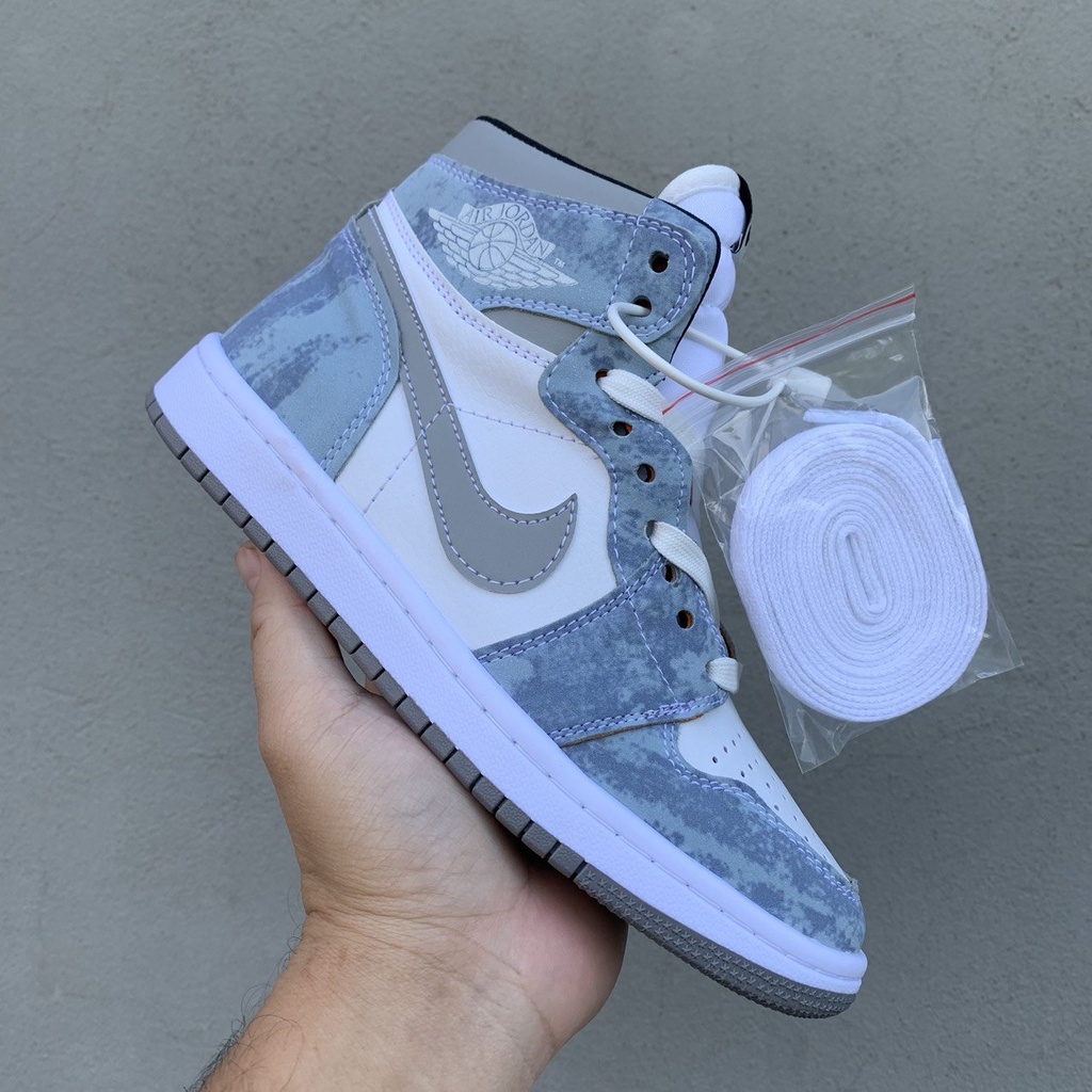 Giày thể thao Jordan 1 cao cổ hyper royal nam nữ Giày sneaker JD1 xanh nỉ cổ cao siêu hot 2022