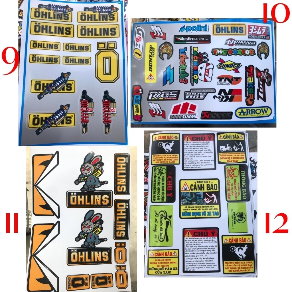 Tem dán xe motul chống thấm nước chống bay màu siêu đẹp