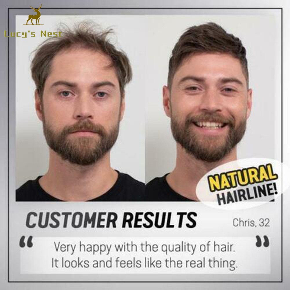 Tóc Giả Ngắn Thẳng Che Phủ Tóc Thưa Cho Nam Giới