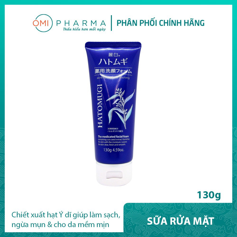 Sữa Rửa Mặt Hatomugi The Medicated Facial Foam 130g Nhật Bản