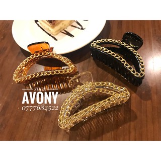 Kẹp tóc càng cua nhựa style Hàn Quốc bán nguyệt đinh kim loại