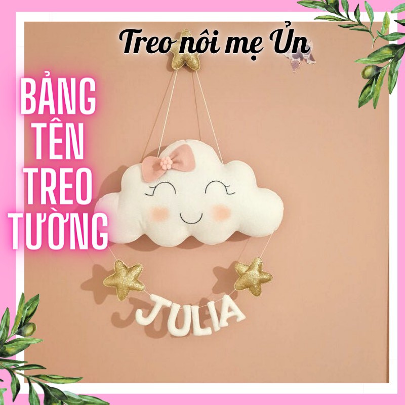 Trang trí tường phòng ngủ cho bé hình đám mây handmade đáng yêu cho bé