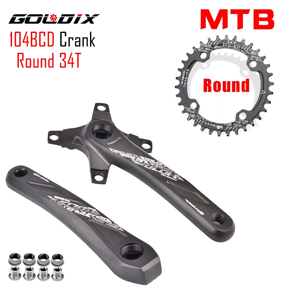 Trục Vuông Bằng Hợp Kim Nhôm 170 175MM BCD104 64 Cho Xe Đạp Leo Núi