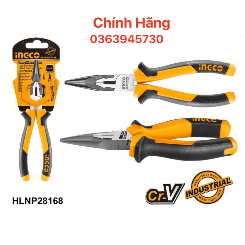 ĐỒ NGHỀ INGCO Kềm mũi nhọn mỏ dài 6''/160mm HLNP28168