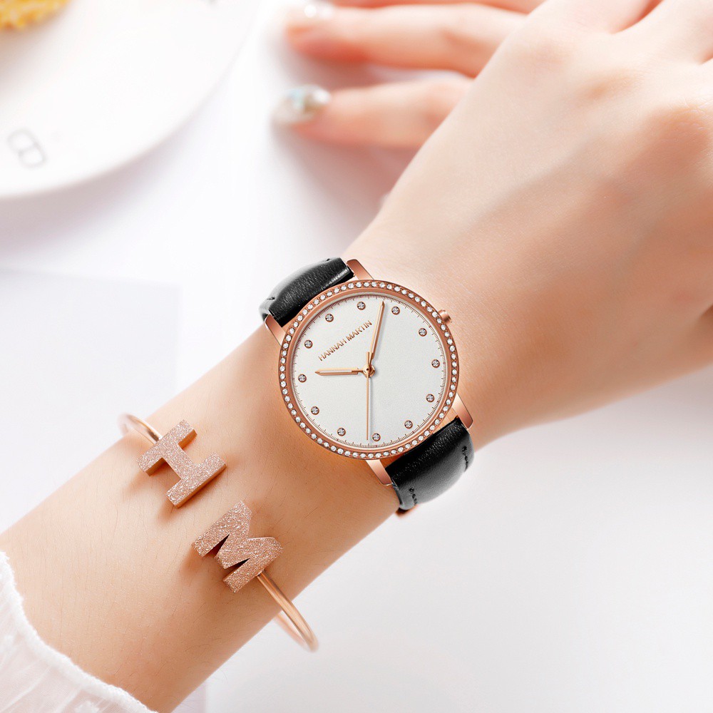 Đồng hồ nữ Hannah Martin chính hãng - DÂY DA cao cấp - model HM-107PH - bảo hành 1 năm | BigBuy360 - bigbuy360.vn