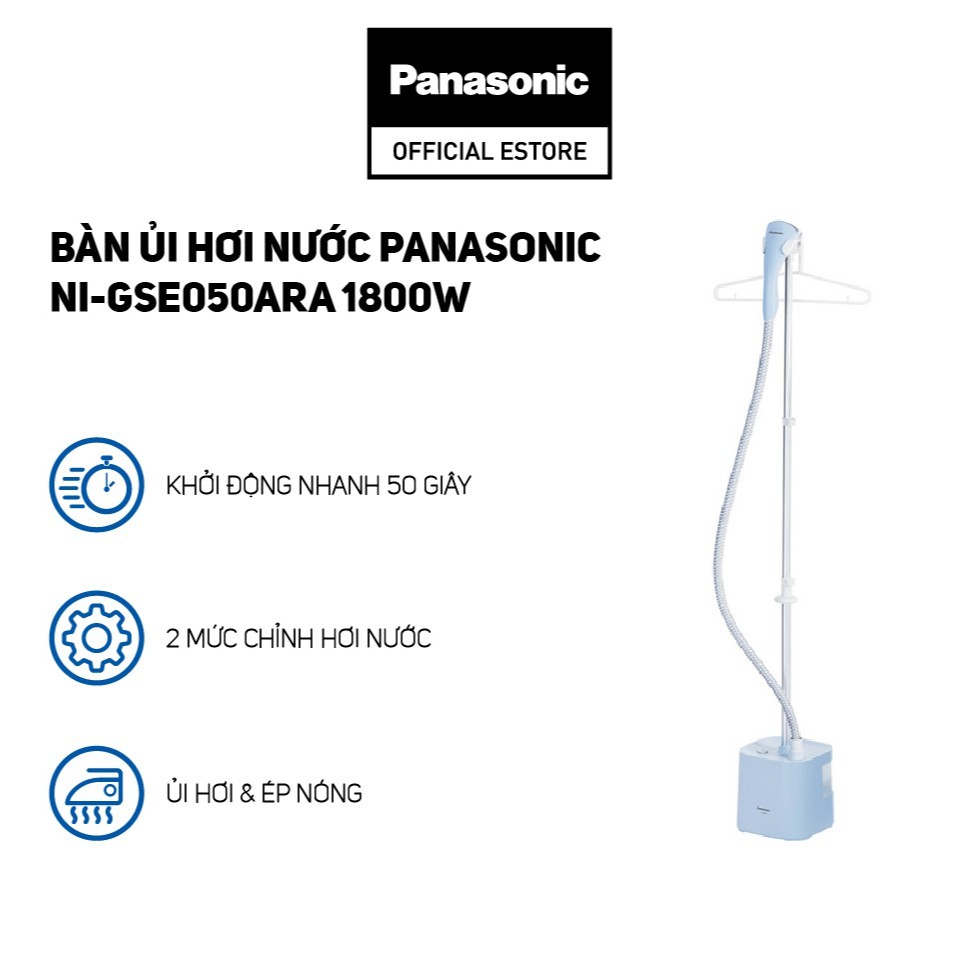 [Mã ELMALL10 giảm 10% đơn 500K] Bàn Ủi Đứng Panasonic NI-GSE050ARA (1800W) - Xanh Lam - Hàng Chính Hãng