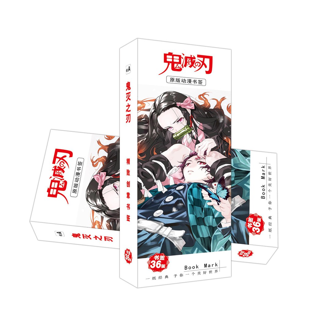 (new) Hộp ảnh Bookmark Kimetsu no Yaiba Thanh gươm diệt quỷ đánh dấu sách kẹp sách