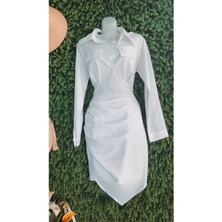 Thanh lý đầm trắng sơmi size M chất đẹp dày
