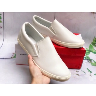 Giày lười da nam full trắng