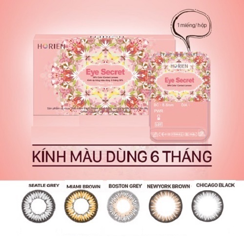 Kính áp tròng màu dùng 6 tháng Eye Secret Contact Lens - SEATTLE GREY