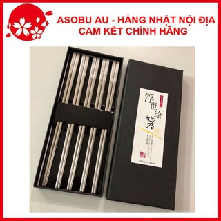 Bộ 5 đôi đũa inox dày dặn cầm chắc tay seki nhật bản