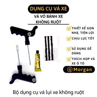 [1 ĐỔI 1] Bộ vá xe không ruột - Gồm 1 cây gắp đinh, 1 cây chịu lực để đưa cao su vào, 1 chai keo và 3 cây cao su 3085