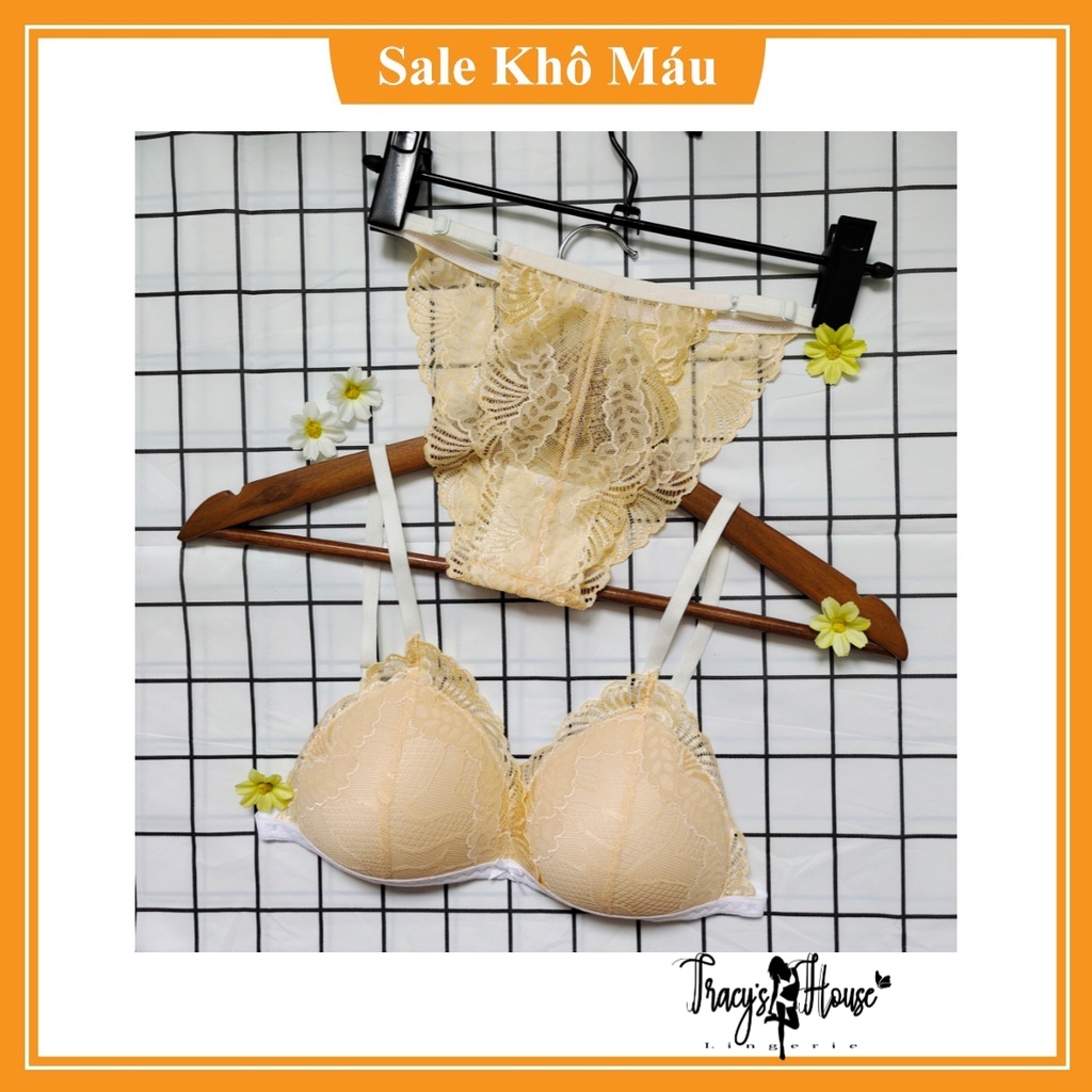 Set Bra - Bralette ren sexy không gọng, mút mỏng - Màu be - NY19 - Đồ Lót Nữ | BigBuy360 - bigbuy360.vn