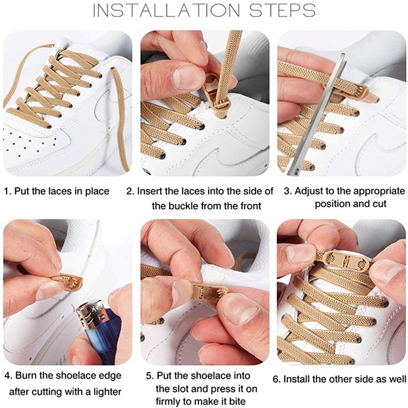 Khóa Dây Giày Co Giãn Không Cần Buộc Dành Cho Người Lớn Và Trẻ Em