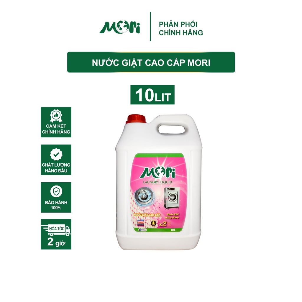 Nước giặt đậm đặc Mori can 10L LƯU HƯƠNG BỀN LÂU- Hương Comfor, Hương Lovely, Hương Enchanter, Hương Gold