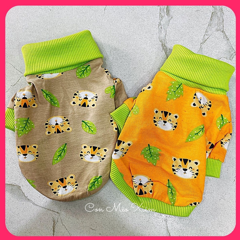 Áo thun cho chó mèo thun ôm hình con hổ ấm áp, quần áo tết thú cưng Con Mèo Xiêm