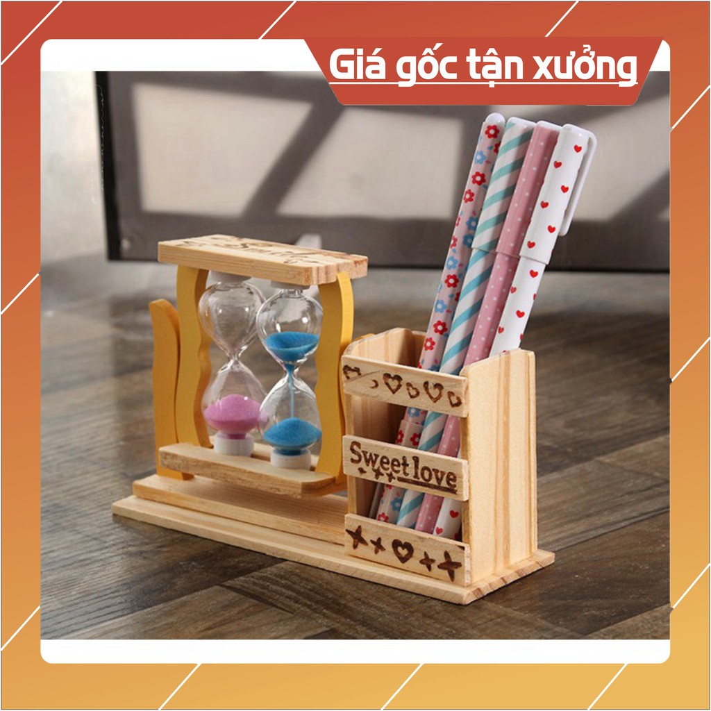 (Giảm Giá Sập Sàn) Đồng hồ cát đôi kèm hộp đựng bút  - 5740 [Đẹp Rẻ)