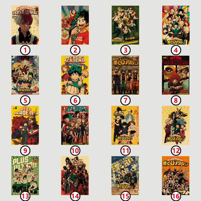Poster Treo Tường Trang Trí In Hình Nhân Vật Anime My Hero Academia