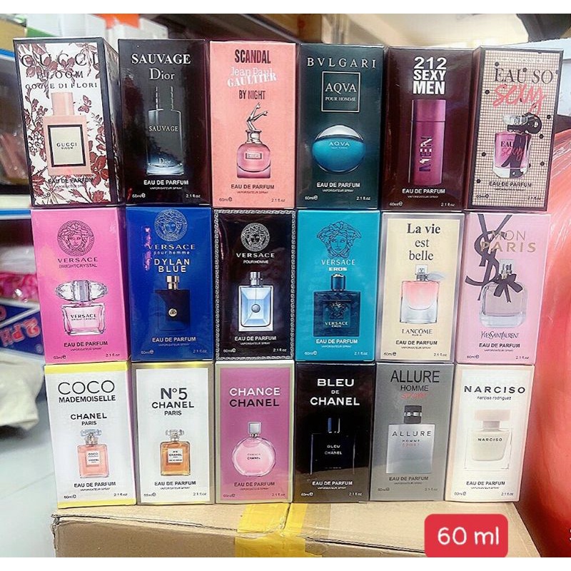 Tinh dầu nước hoa chiết Pháp nhiều mùi hot 60ml