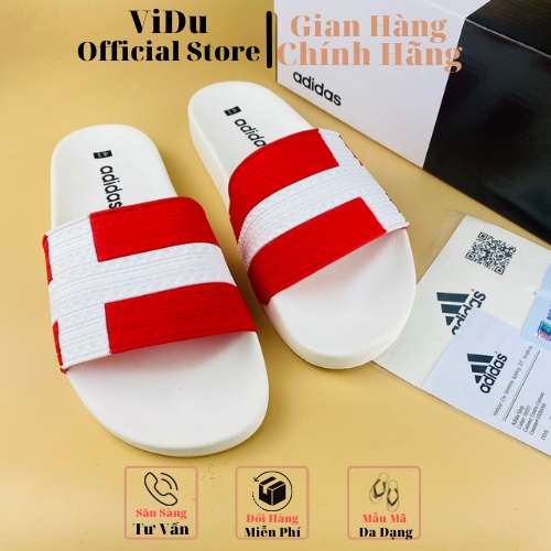 Dép nam thời trang ADIDAS ViDu 8722 hai màu trắng đen thiết kế ôm chân, quai sần chống bám nước