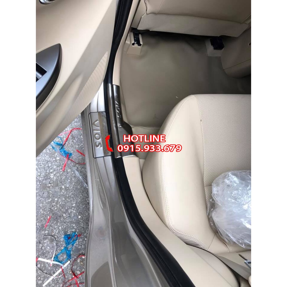 Ốp bậc cửa, nẹp cửa xe VIOS 2014 đến 2023 - mẫu inox