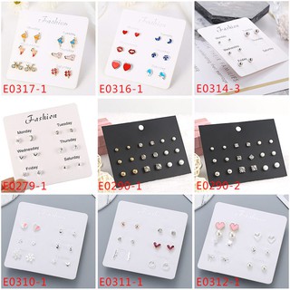 Set 6 hoặc 7 khuyên tai/bông tai mini các ngày trong tuần cực xinh p1