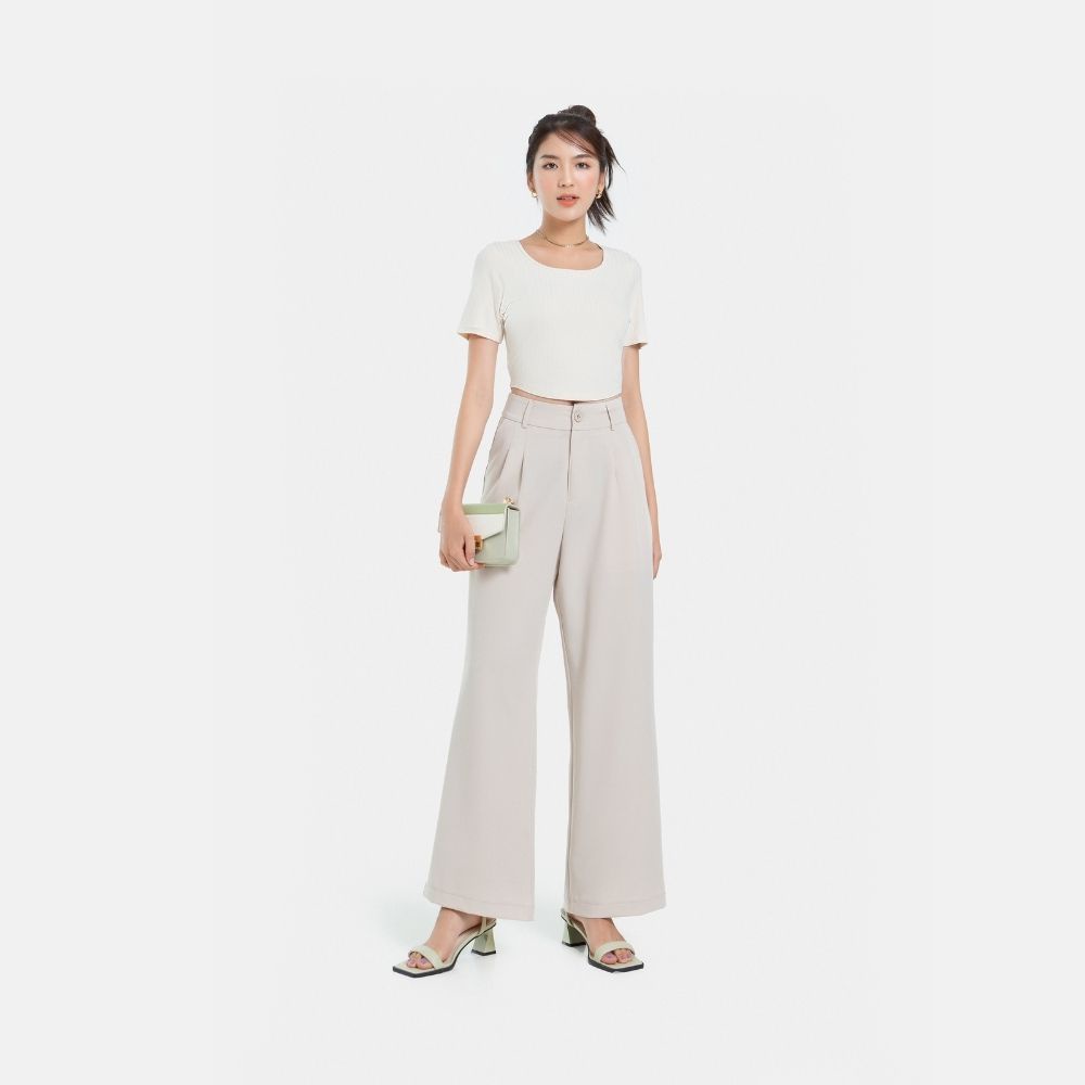 Quần Dài JUNO Dáng Suông Xếp Ly JNQDA010