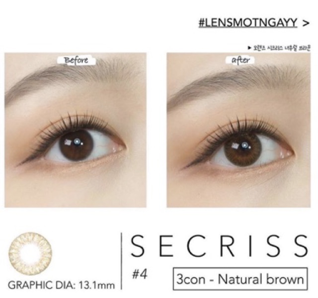 Kính áp tròng 1 ngày SECRISS NATURAL BROWN của Olens (Hsd 1 ngày)