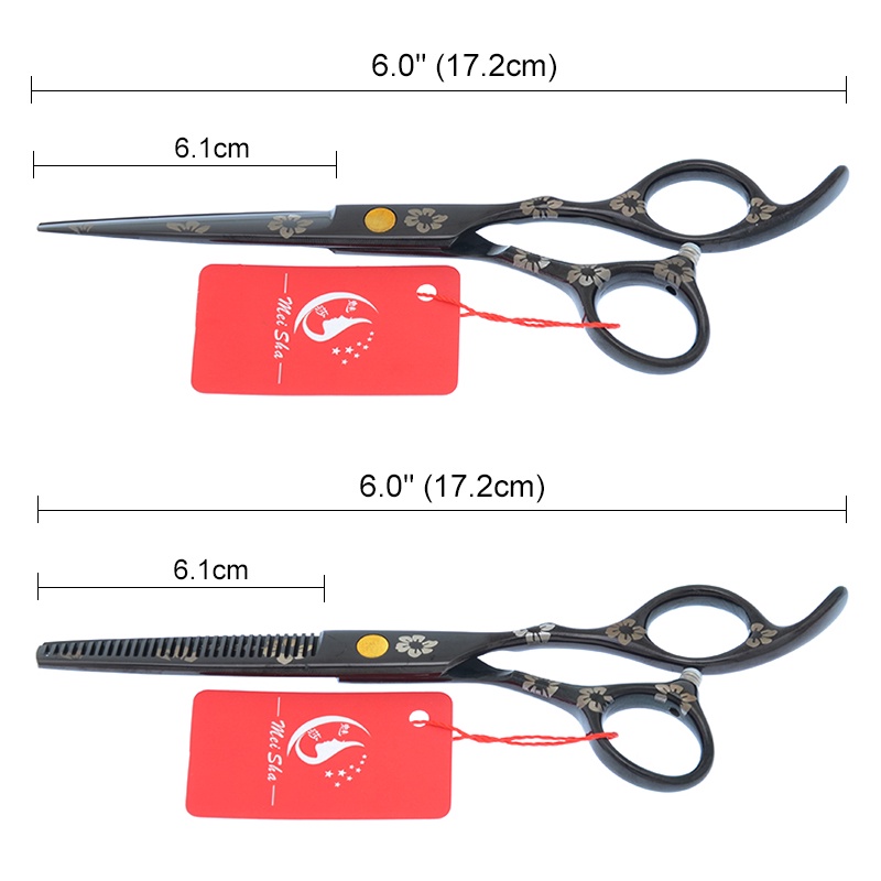 Bộ kéo cắt tóc Meisha A0173A 5.5" 6.0" 440c màu đen chuyên nghiệp