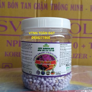 (200g) Phân Bón Thông Minh Hàn Quốc 20-10-10+TE, Phân Bón Tan Chậm cho hoa lan, hoa hồng và cây kiểng