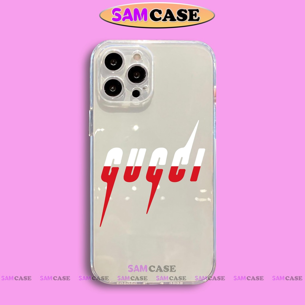 Ốp lưng iPhone Gucci cạnh vuông chống sốc silicon trong suốt dẻo bvc cho ip 6/6s/7/8/X/XS/XR/11/12/13/14 Pro Plus Max