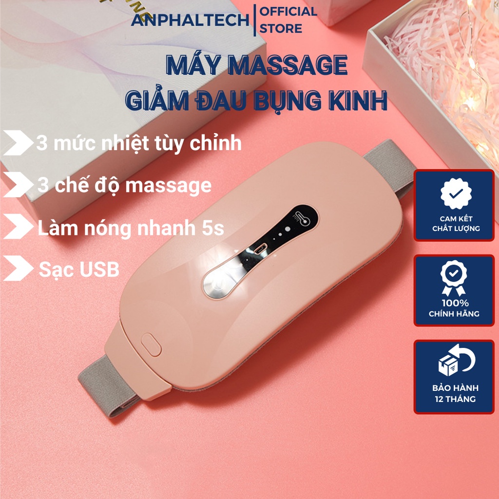 Máy Làm Ấm Giảm Đau Bụng Kinh, Đai Chườm Nóng Bụng Kinh Massage Giảm Đau