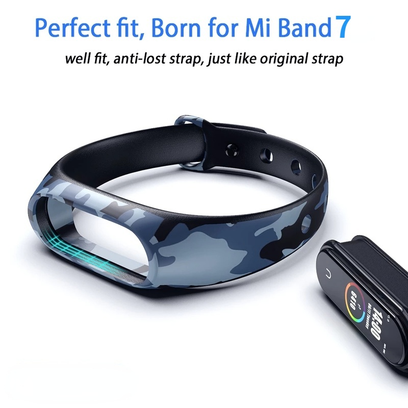 Dây Đeo Silicon Mềm Họa Tiết Rằn Ri Cho Đồng Hồ Mi Band 7/Mi Band 7