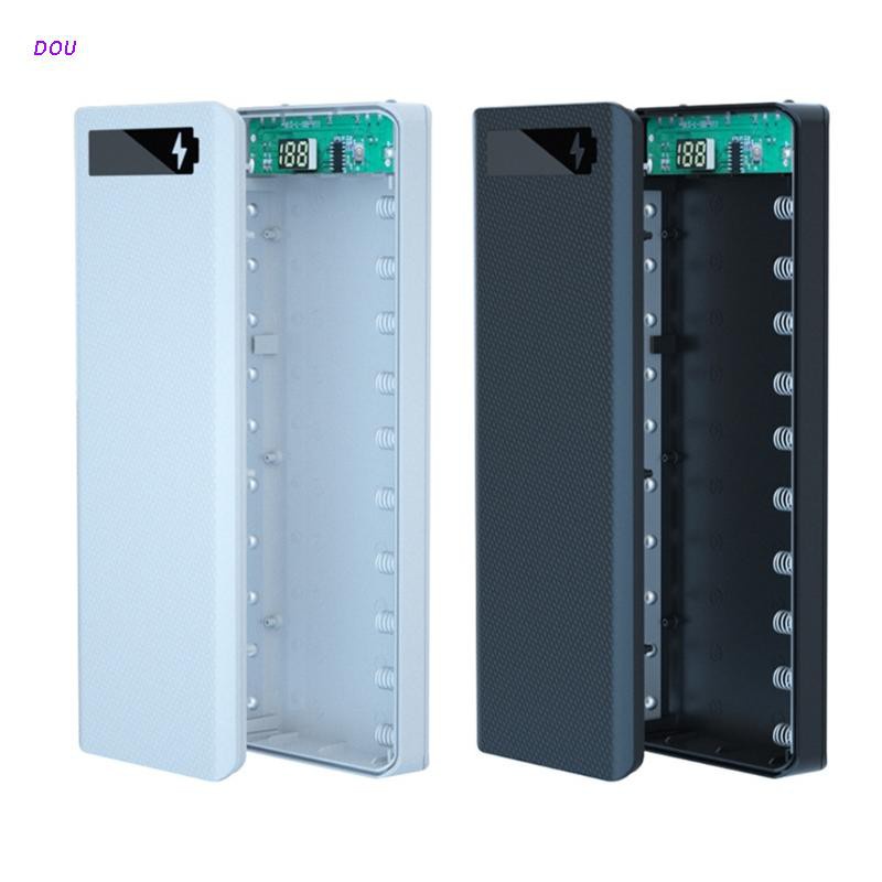 Hộp Đựng Pin Dự Phòng Hai Cổng Usb Màn Hình Lcd 10x18650 Diy