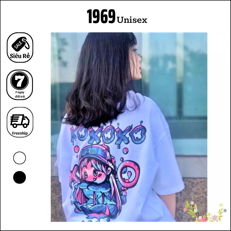 Áo Phông Rộng Nam Nữ 1969Unisex Áo Thun Nam Nữ Form Rộng In Hình XOXO