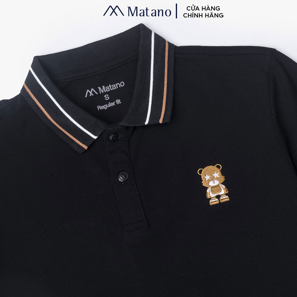 Áo PoLo Nam Regular Thêu MATANO PO069 Basic, vải cotton dày dặn, thoáng khí, thấm mồ hôi, trẻ trung