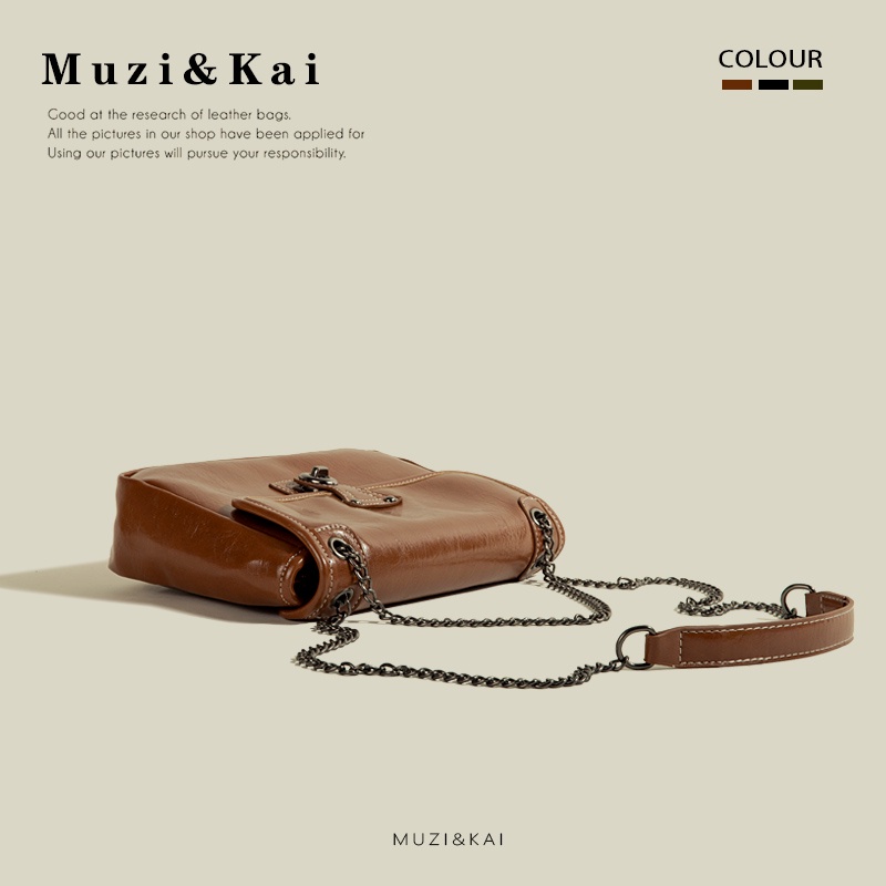 Muzi &amp; Kai Túi Đeo Chéo Dáng Vuông Nhỏ Phong Cách Cổ Điển Thời Trang Dễ Phối Đồ Thời Trang Dành Cho Nữ 2022