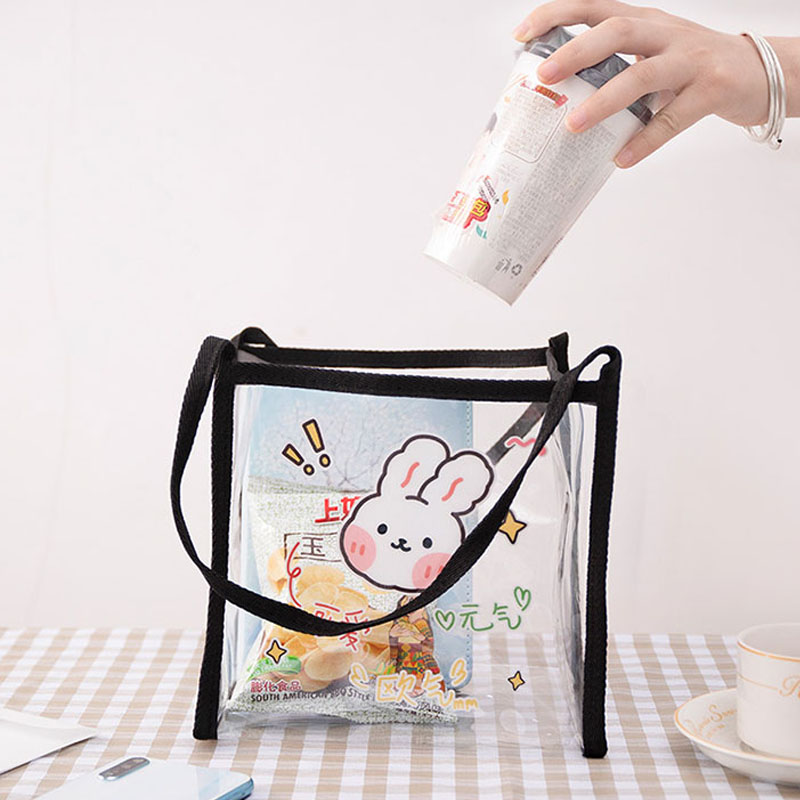 [New Arrival] Korea Simple Transparent PVC Handbag Creative Cartoon Waterproof Shoulder Bag