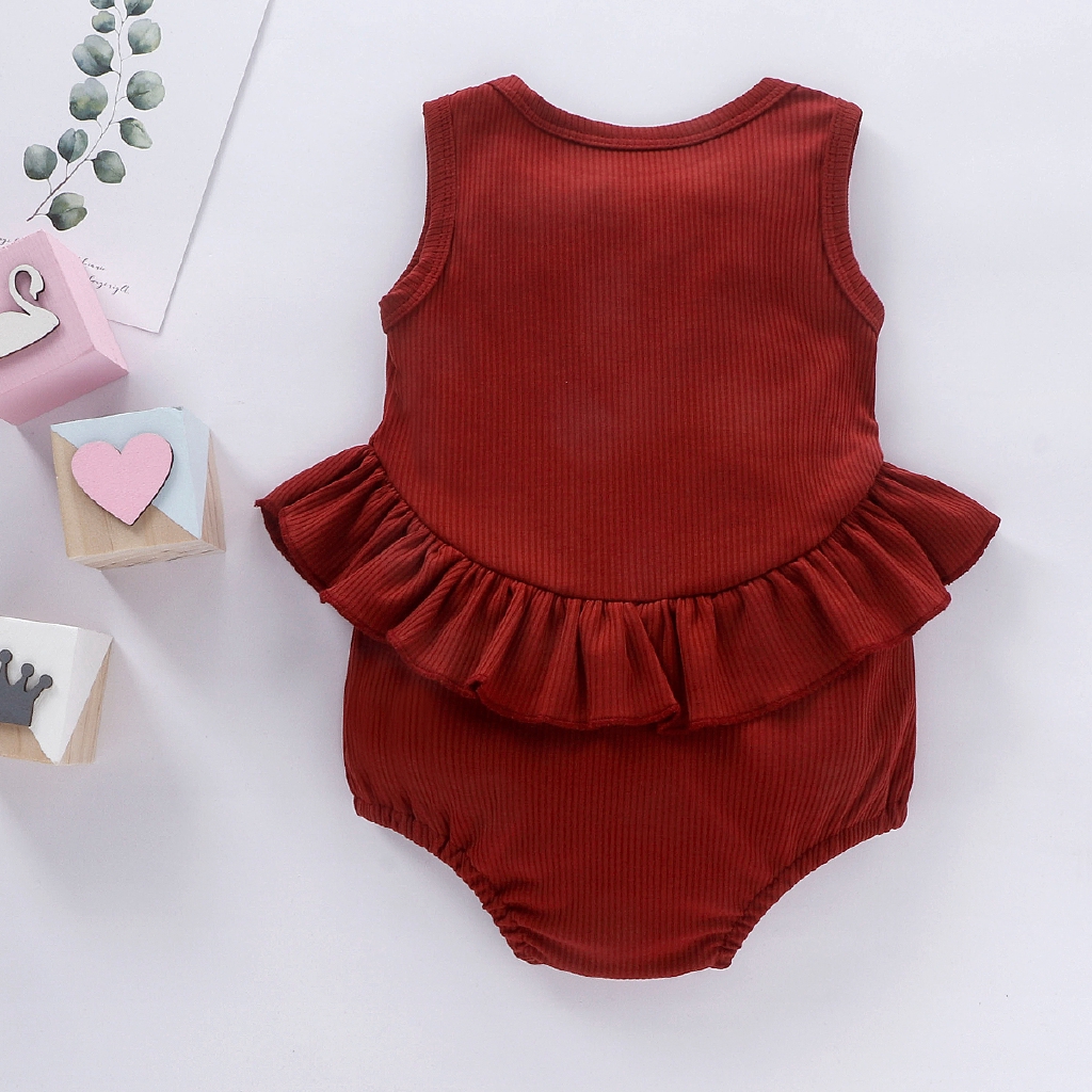 Bodysuit viền bèo cho bé sơ sinh