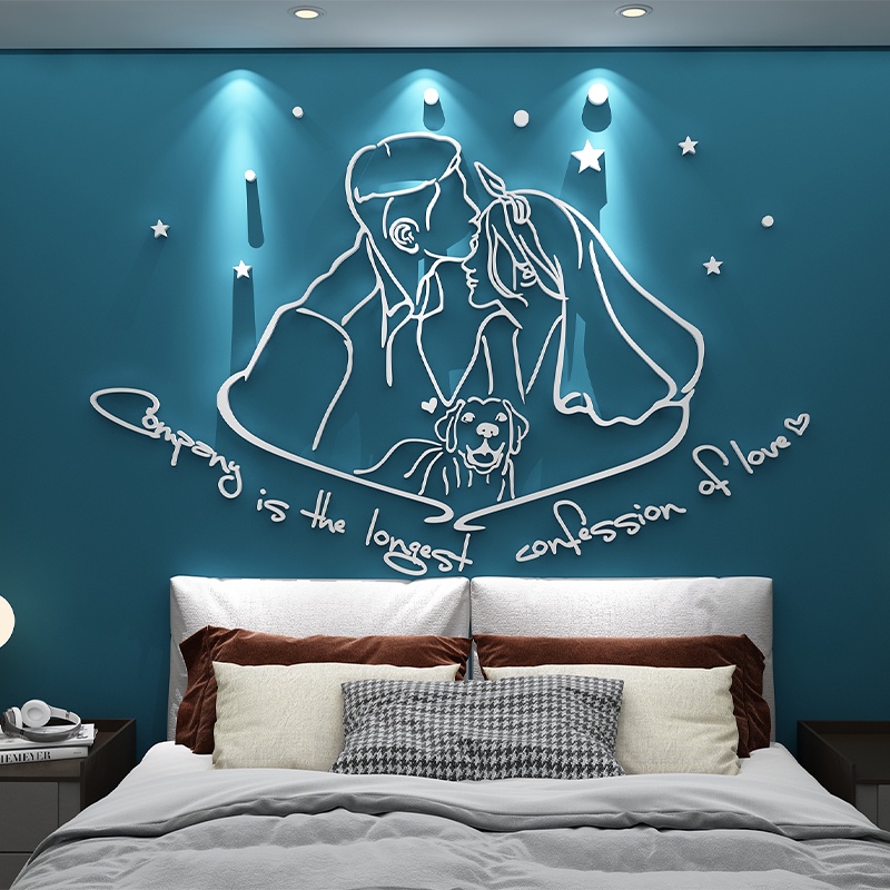 Tranh mica dán tường Cô Dâu Chú Rể trang trí phòng cưới, phòng ngủ, tiệm áo cưới Nhiều Size - EPeBen