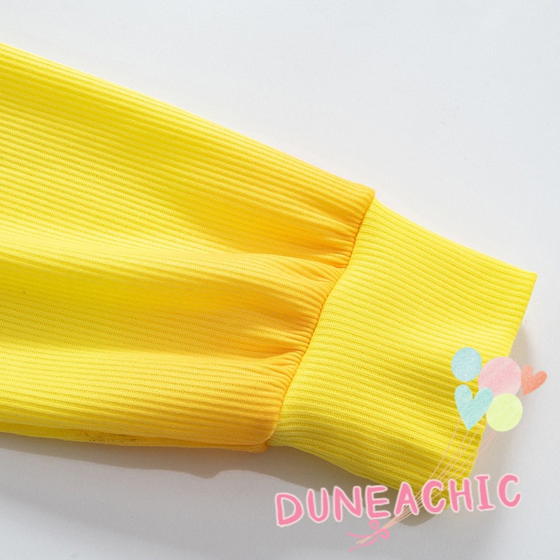 DUNEA Áo Nỉ Dài Tay Cổ Tròn Form Rộng In Chữ Phong Cách Đường Phố