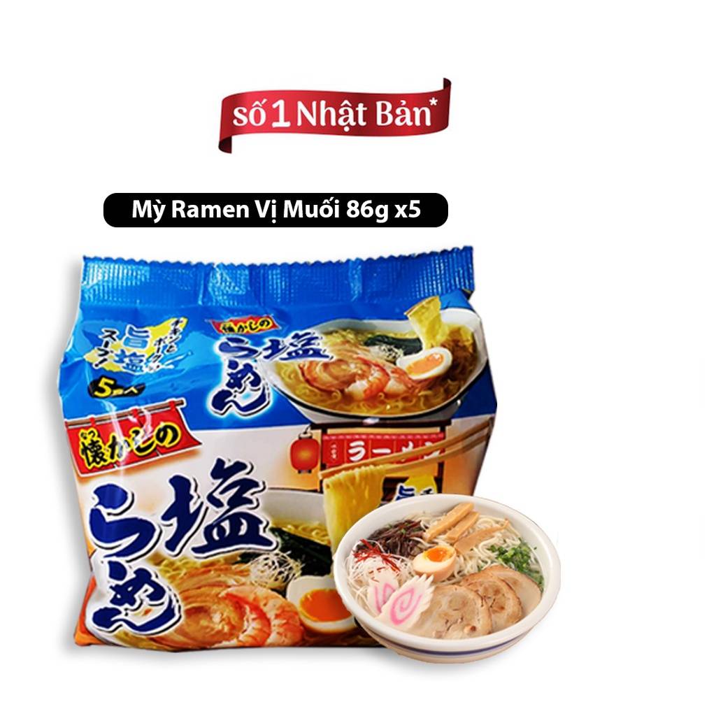 Mì ăn liền ramen vị miso ,nước tương, hải sản thịt heo, vị muối và siêu cay -  Nhật Bản